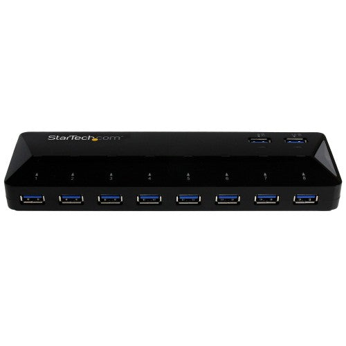 StarTech.com 10-Port USB 3.0 Hub with Charge and Sync Ports - 2 x 1.5A Ports~10-Port USB 3.0 Hub with Charge and Sync Ports - 5Gbps - 2 x 1.5A Ports