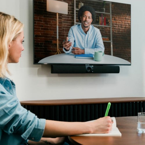 Owl Labs Owl Bar Video Conferencing Device — 4K Video Conferencing Bar with Active Speaker Focus (Add a Meeting Owl 3 or Pro for 360-Degree Coverage and Automatic Camera Switching)