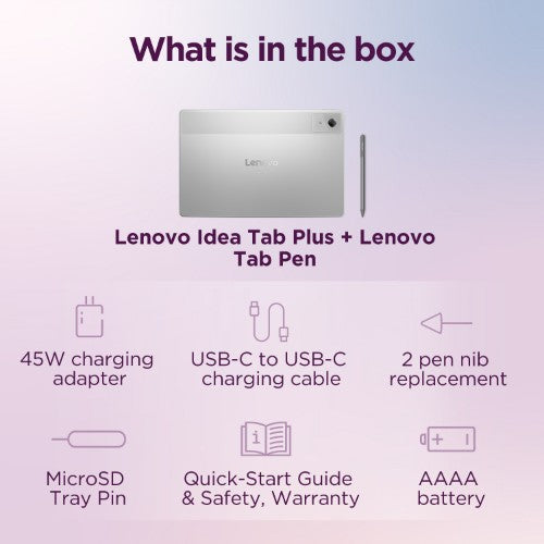 Lenovo Idea Tab Plus Mediatek 256 GB 30.7 cm (12.1") 8 GB Wi-Fi 5 (802.11ac) Android 15 Grey