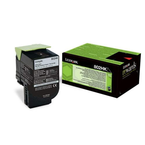 Lexmark 80C2HK0/802HK Toner-kit black return program, 4K pages ISO/IEC 19798 for Lexmark CX 410/510