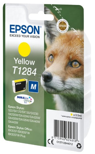 Epson C13T12844012/T1284 Ink cartridge yellow, 225 pages 3,5ml for Epson Stylus S 22/SX 235 W/SX 420/SX 430 W