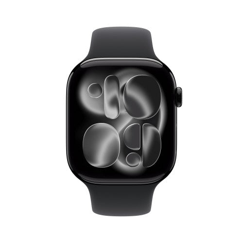Apple Watch Series 11 GPS + Cellular 46mm Jet Black Aluminium Case with Black Sport Band - S/M
