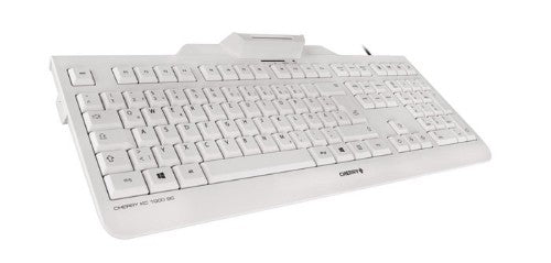 CHERRY KC 1000 SC Corded Smartcard Keyboard, Light Grey, USB (QWERTY - UK)