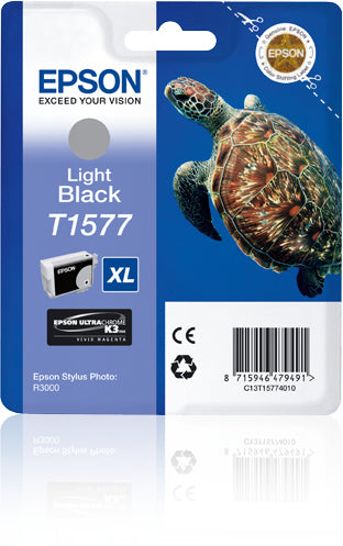 Epson C13T15774010/T1577 Ink cartridge light black, 23K pages 25.9ml for Epson Stylus Photo R 3000