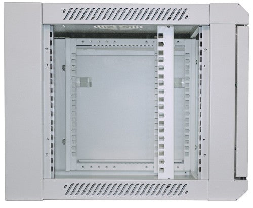 Intellinet 19" Network Cabinet - Wall Mount (Standard), 6U, 450mm Deep, Grey, Flatpack, Max 60kg, Suitable also for use on desk or floor, Usable Depth 260mm, Metal & Glass Door, Back Panel, Removeable Sides, Parts for wall install (eg screws/rawl plugs) n