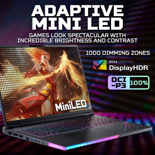 Acer Predator Helios 18 AI (PH18-73) Intel Ultra 9 275HX, 64GB, 1TB SSD, RTX5090, 18" WQUXGA, Windows 11 Gaming Laptop