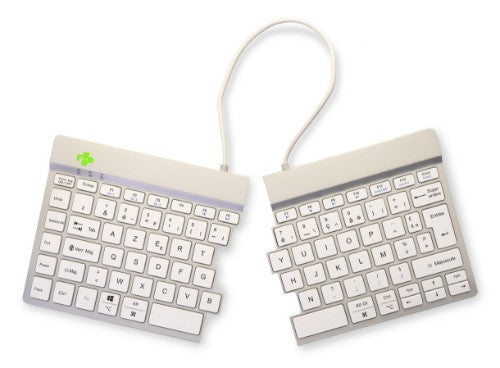 R-Go Tools Ergonomic keyboard R-Go Split Break with break software, ergonomic split keyboard, AZERTY (FR), Bluetooth, white