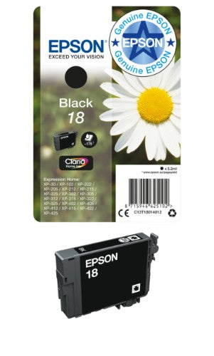 Epson C13T18064012/18 Ink cartridge multi pack Bk,C,M,Y 175pg + 3x180pg, 1x 5ml + 3x 3ml Pack=4 for Epson XP 30