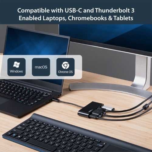 StarTech.com USB C Multiport Adapter - Mini USB-C Dock w/ Single Monitor VGA 1080p Video - 60W Power Delivery Passthrough - USB 3.1 Gen 1 Type-A 5Gbps, Gigabit Ethernet - Docking Station