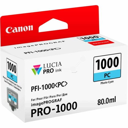 Canon 0550C001/PFI-1000PC Ink cartridge light cyan, 5.14K pages 80ml for Canon Pro 1000