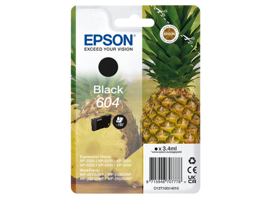 Epson C13T10G14010/604 Ink cartridge black, 150 pages 3,4ml for Epson XP-2200