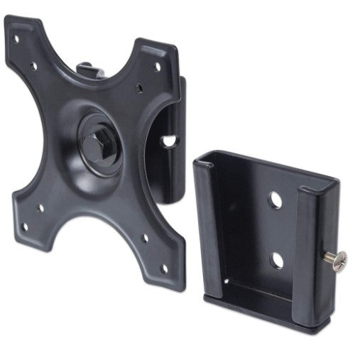 Manhattan Wall Mount for TV & Monitors (Fixed), For screens 10" to 32", VESA compatability: 75x75mm and 100x100mm - check the dimensions of the four mounting holes on back of screen to ensure it fits, Max 15kg, Black, Bracket