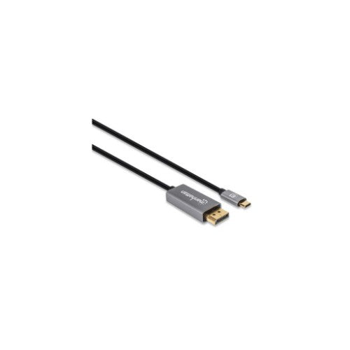 Manhattan USB-C to DisplayPort 1.4 Cable, 8K@60Hz, 3m, Male to Male, Black, Not Bi-Directional, Three Year Warranty