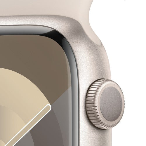 Apple Watch Series 9 GPS 45mm Starlight Aluminium Case w/ Starlight Sport Band - M/L
