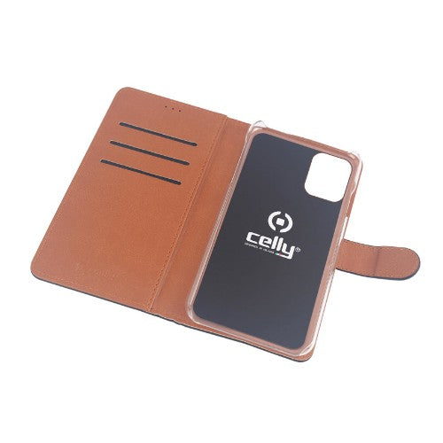 Celly Wally mobile phone case 15.5 cm (6.1") Folio Black, Brown