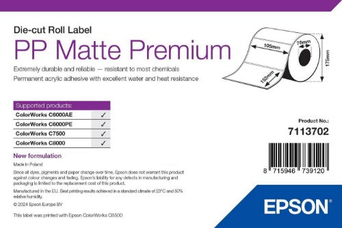 Epson 7113702 printer label White Self-adhesive printer label