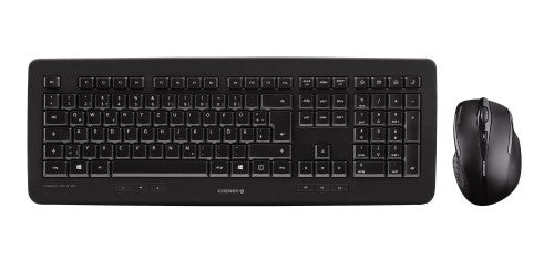 CHERRY DW 5100 keyboard Mouse included Universal RF Wireless AZERTY Belgian Black
