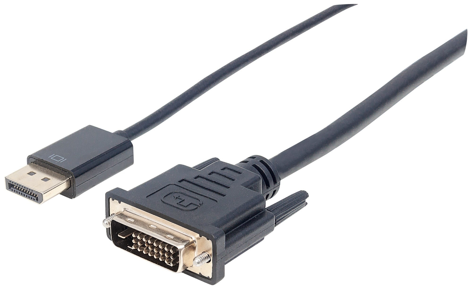 Manhattan DisplayPort 1.2a to DVI-D 24+1 Cable, 1080p@60Hz, 3m, Male to Male, Passive, Equivalent to DP2DVIMM10, Compatible with DVD-D, Black, Three Year Warranty, Polybag