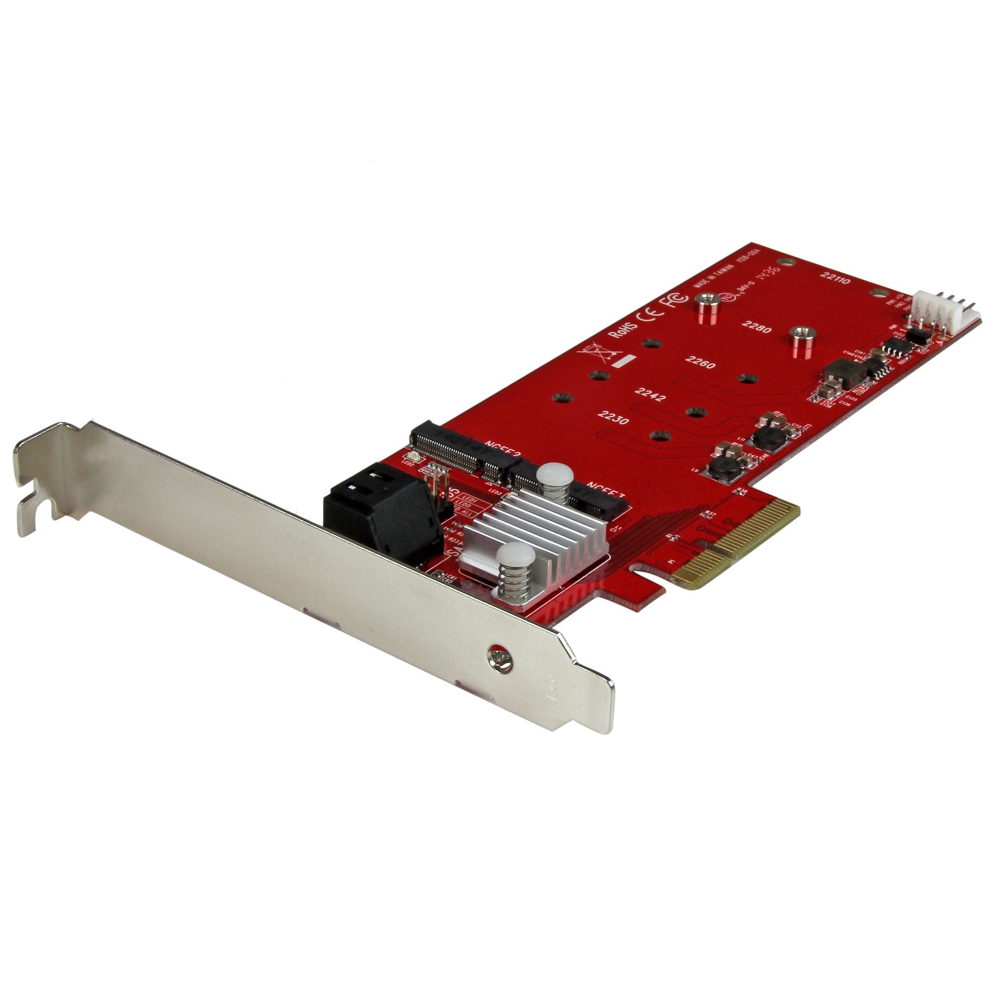 StarTech.com 2x M.2 NGFF SSD RAID Controller Card plus 2x SATA III Ports - PCIe