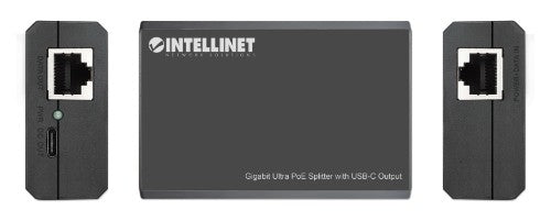 Intellinet PoE Splitter with USB-C Output, PoE++ / 4PPoE, Gigabit Ultra, IEEE 802.3bt, RJ45 In and Out Ports, Up to 45 W USB-C Output Port