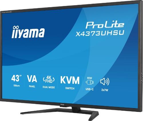 iiyama ProLite X4373UHSU-B2 computer monitor 109.2 cm (43") 3840 x 2160 pixels 4K Ultra HD LED Black