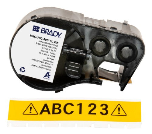 Brady M4C-750-595-YL-BK printer label Black, Yellow Self-adhesive printer label