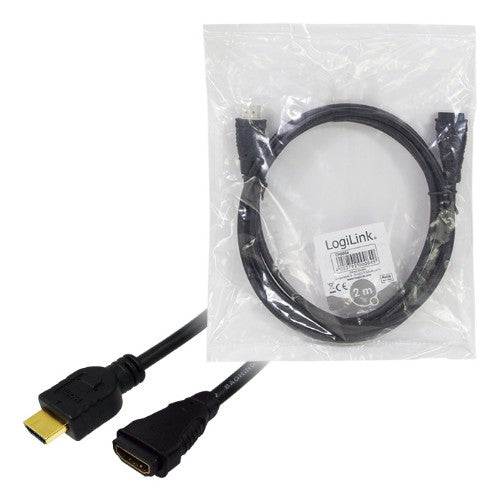 LogiLink HDMI/HDMI, 2.0m HDMI cable 2 m HDMI Type A (Standard) Black