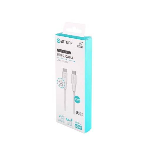 eSTUFF ES604070 USB cable USB 2.0 0.5 m USB C 60 W White