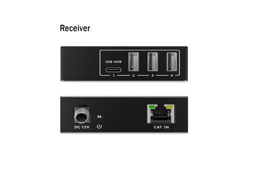 Digitus USB 3.2 Gen1 CAT Extender, 5 Gbps, 4 ports: 3x USB-A / 1x USB-C, 100m