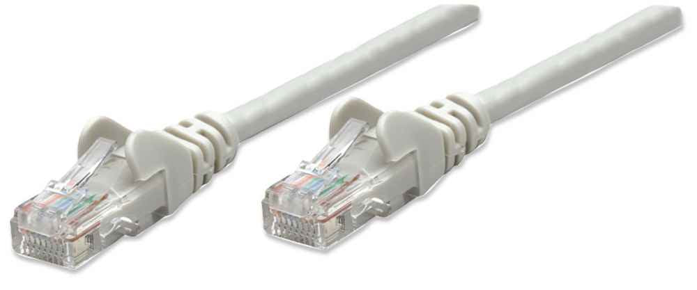 Intellinet Network Patch Cable, Cat5e, 15m, Grey, CCA, U/UTP, PVC, RJ45, Gold Plated Contacts, Snagless, Booted, Lifetime Warranty, Polybag