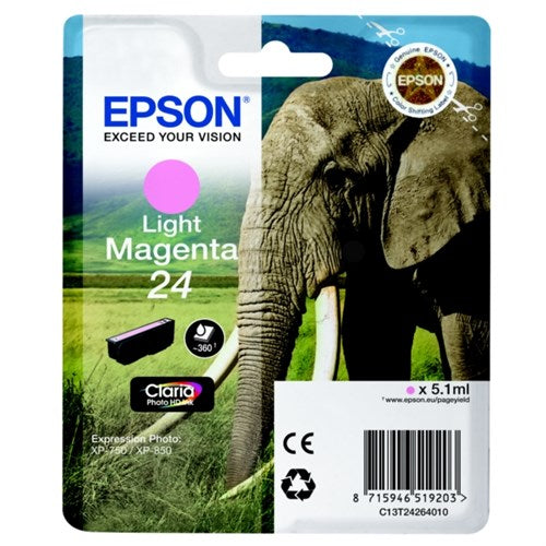 Epson C13T24264012/24 Ink cartridge light magenta, 360 pages 5,1ml for Epson XP 750
