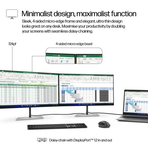 HP Series 7 Pro 23.8 inch FHD Monitor - 724pf PVC Free