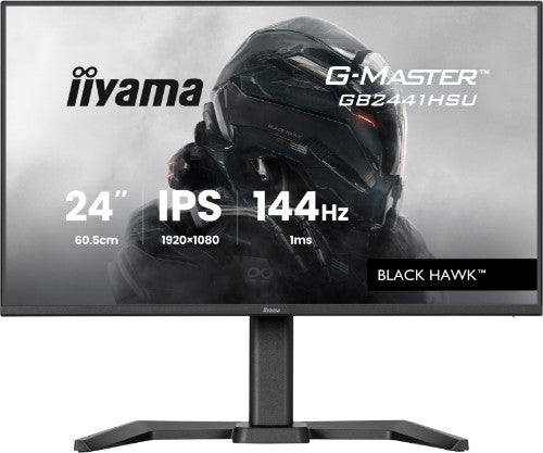 iiyama G-MASTER Get ahead with the 24" GB2441HSU Black Hawk monitor with IPS Panel Technology, 1ms MPRT and height adjustabe stand