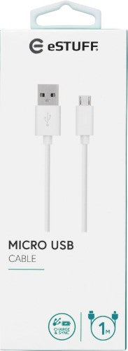 eSTUFF ES603007 USB cable USB 2.0 1 m USB A Micro-USB B White