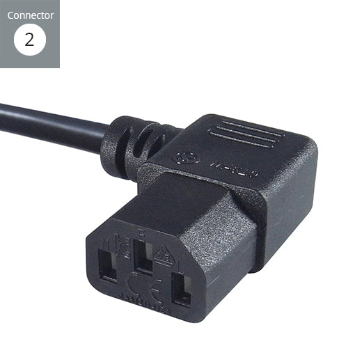 connektgear 2m UK Mains Power Cable UK Plug to Right Angled C13 Socket