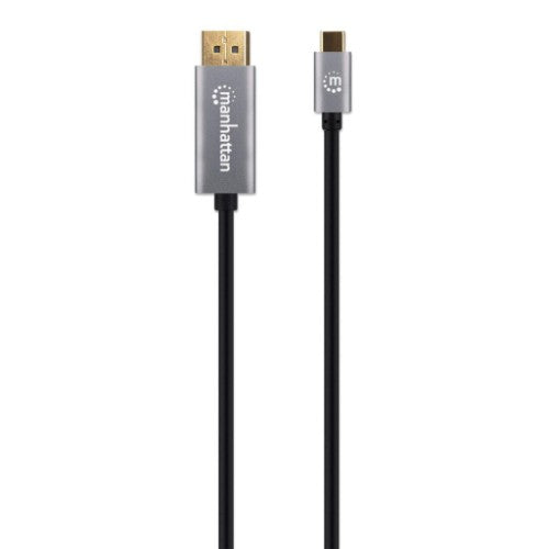 Manhattan USB-C to DisplayPort 1.4 Cable, 8K@60Hz, 2m, Male to Male, Black, Not Bi-Directional, Three Year Warranty, Equivalent to CDP2DP146B (except 20cm longer)