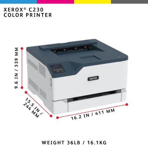 Xerox C230 A4 22ppm Wireless Duplex Printer PS3 PCL5e6 2 Trays Total 251 Sheets