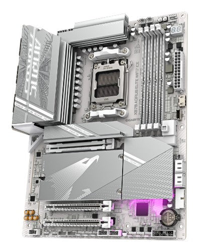 GIGABYTE X870 AORUS ELITE WIFI7 ICE Motherboard - Supports AMD Ryzen 9000 CPUs, 16+2+2 Phases Digital VRM, up to 8200MHz DDR5 (OC), 3xPCIe 5.0 + 1xPCIe 4.0, Wi-Fi 7, 2.5GbE LAN, USB 4