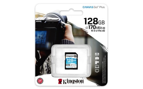 Kingston Technology Canvas Go! Plus 128GB SDXC Canvas Go Plus 170R C10 UHS-I U3 V30