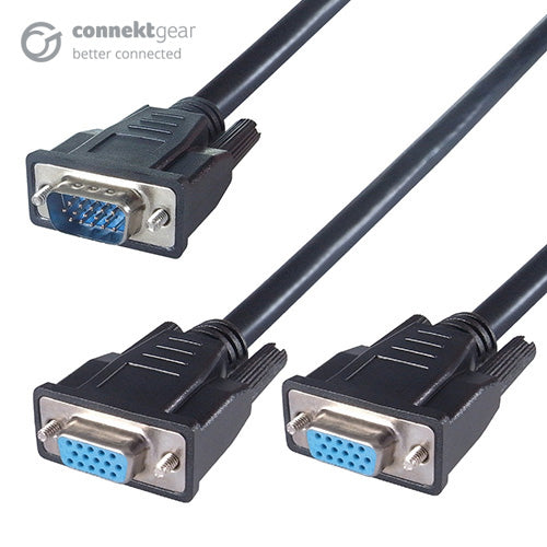 connektgear 150mm VGA Monitor Splitter Cable - Male to 2 x Female