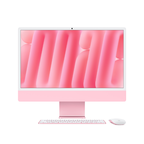 Apple iMac 24-inch with Retina 4.5K display: M4 chip with 10‑core CPU and 10‑core GPU, 16GB, 256GB SSD - Pink