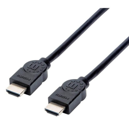Manhattan HDMI 4K@30Hz Cable, 1.5m, Suitable for ALL 1080p/HD and majority of 4K uses (check your system 4K specification to be sure), Male to Male, Black, Ultra HD 4k x 2k, Lifetime Warranty, High Speed, Equivalent to HDMM150CM