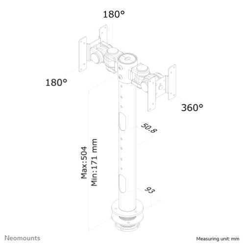Neomounts FPMA-D050DBLACK Monitor arm 10-30"