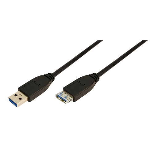 LogiLink 2m USB A - USB A 3.0 F/M USB cable USB 3.2 Gen 1 (3.1 Gen 1) Black