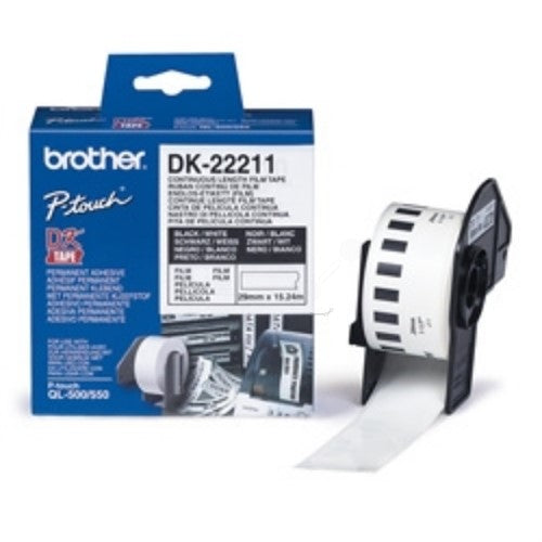Brother DK-22211 DirectLabel Etikettes white Film 29mm x 15,24m for Brother P-Touch QL/700/800/QL 12-102mm/QL 12-103.6mm