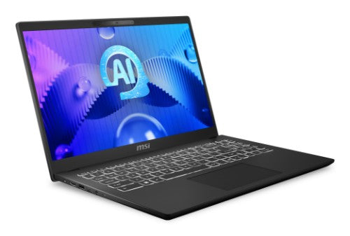 MSI Modern 15 H AI C1MG-003UK Intel Core Ultra 5 125H Laptop 39.6 cm (15.6") Full HD 16 GB DDR5-SDRAM 512 GB SSD Wi-Fi 6E (802.11ax) Windows 11 Home Black