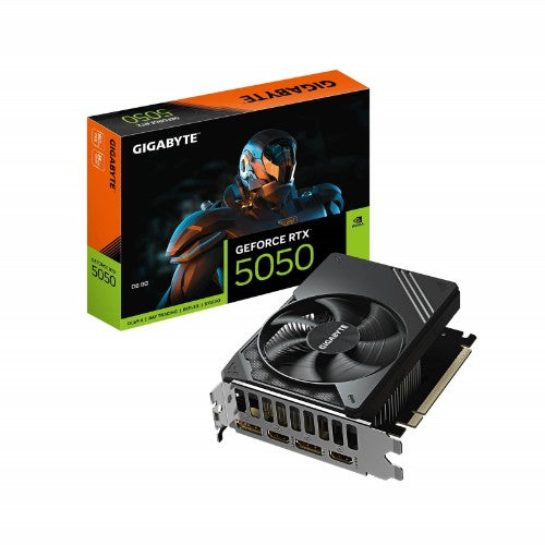 GIGABYTE GeForce RTX 5050 D6 8G Graphics Card - 8GB GDDR6, 128bit, PCI-E 5.0, 2572MHz Core Clock, 2 x DP, 2 x HDMI, NVIDIA DLSS 4, GV-N5050D6-8GD
