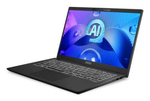 MSI Modern 15 H AI C1MG-003UK Intel Core Ultra 5 125H Laptop 39.6 cm (15.6") Full HD 16 GB DDR5-SDRAM 512 GB SSD Wi-Fi 6E (802.11ax) Windows 11 Home Black