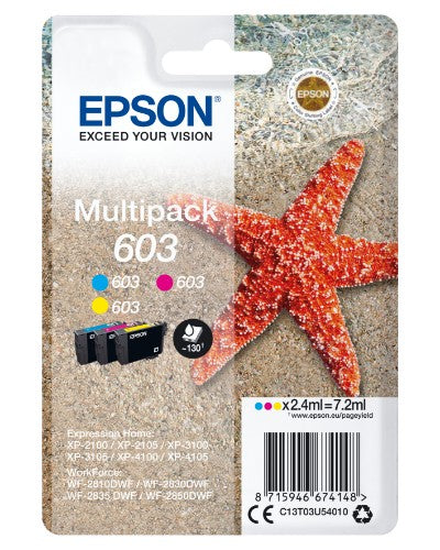 Epson C13T03U54010/603 Ink cartridge multi pack C,M,Y, 3x130 pages ISO/IEC 24711 7.2ml Pack=3 for Epson XP 2100