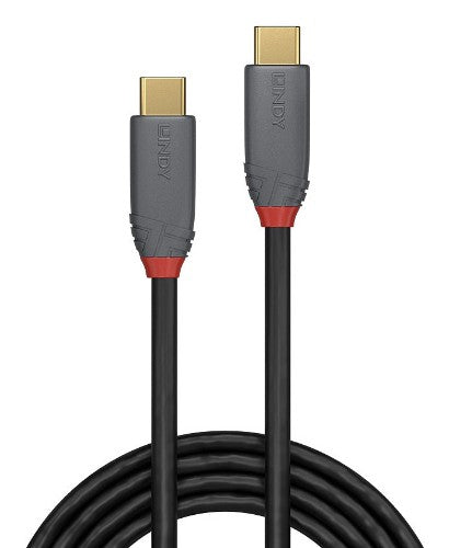 Lindy 1.5m USB 3.2 Type C to C Cable, 20Gbps, 5A, PD, Anthra Line